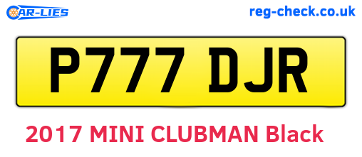 P777DJR are the vehicle registration plates.