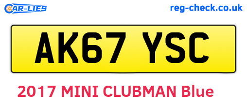 AK67YSC are the vehicle registration plates.