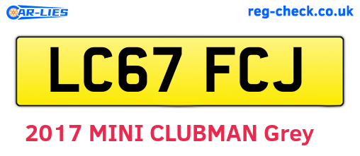 LC67FCJ are the vehicle registration plates.