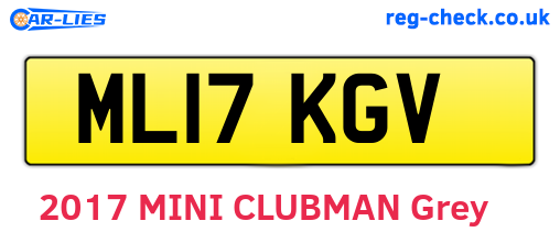 ML17KGV are the vehicle registration plates.