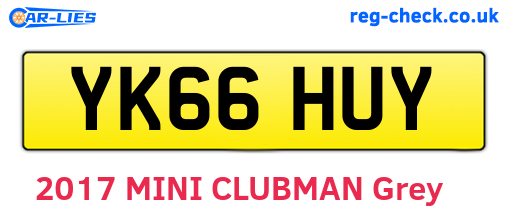 YK66HUY are the vehicle registration plates.
