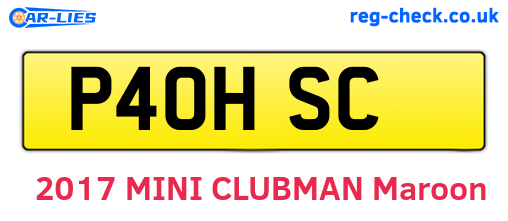 P40HSC are the vehicle registration plates.