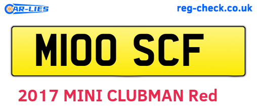 M100SCF are the vehicle registration plates.