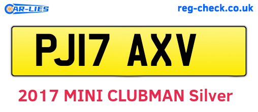 PJ17AXV are the vehicle registration plates.