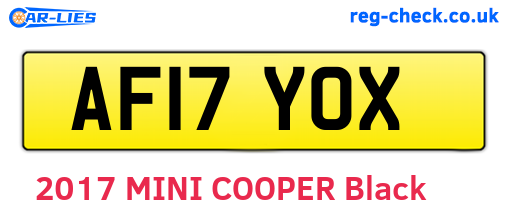 AF17YOX are the vehicle registration plates.