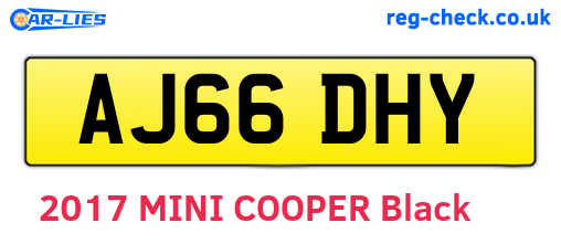 AJ66DHY are the vehicle registration plates.