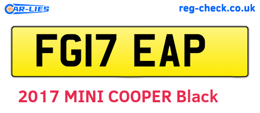 FG17EAP are the vehicle registration plates.