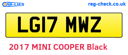 LG17MWZ are the vehicle registration plates.