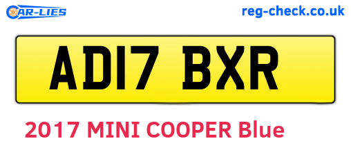 AD17BXR are the vehicle registration plates.