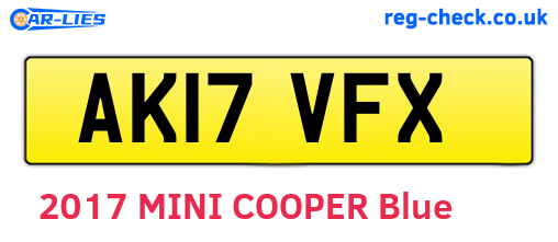 AK17VFX are the vehicle registration plates.