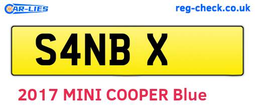 S4NBX are the vehicle registration plates.