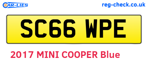 SC66WPE are the vehicle registration plates.