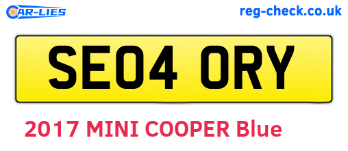 SE04ORY are the vehicle registration plates.