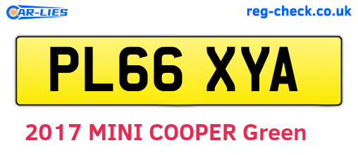 PL66XYA are the vehicle registration plates.