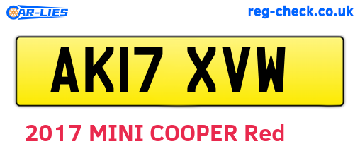 AK17XVW are the vehicle registration plates.