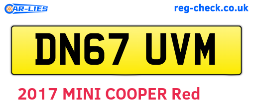 DN67UVM are the vehicle registration plates.