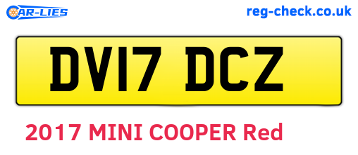 DV17DCZ are the vehicle registration plates.