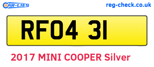RFO431 are the vehicle registration plates.