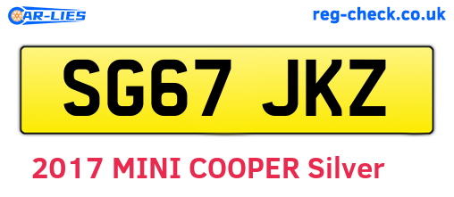 SG67JKZ are the vehicle registration plates.