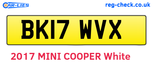 BK17WVX are the vehicle registration plates.