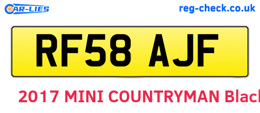 RF58AJF are the vehicle registration plates.