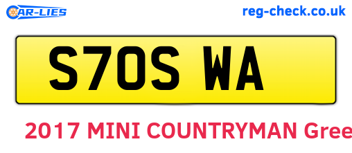 S70SWA are the vehicle registration plates.