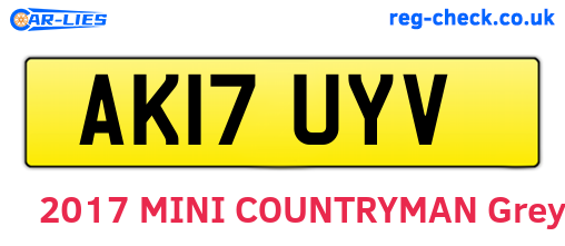AK17UYV are the vehicle registration plates.