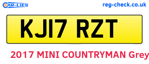 KJ17RZT are the vehicle registration plates.
