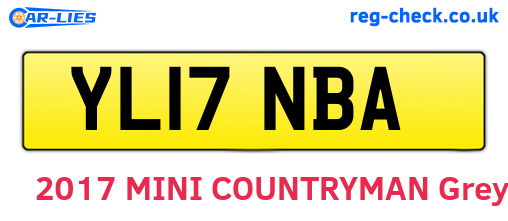 YL17NBA are the vehicle registration plates.