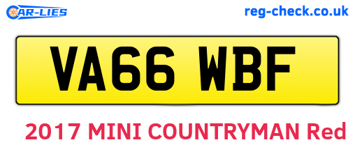 VA66WBF are the vehicle registration plates.