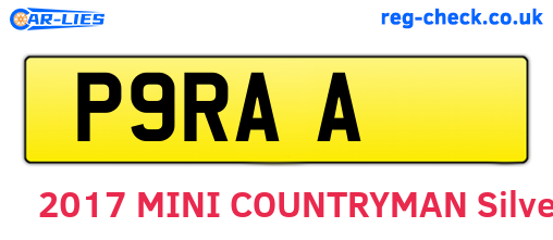 P9RAA are the vehicle registration plates.