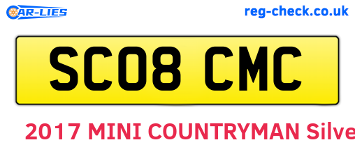 SC08CMC are the vehicle registration plates.