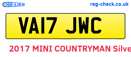 VA17JWC are the vehicle registration plates.