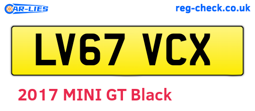 LV67VCX are the vehicle registration plates.