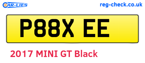 P88XEE are the vehicle registration plates.