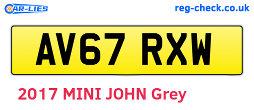 AV67RXW are the vehicle registration plates.