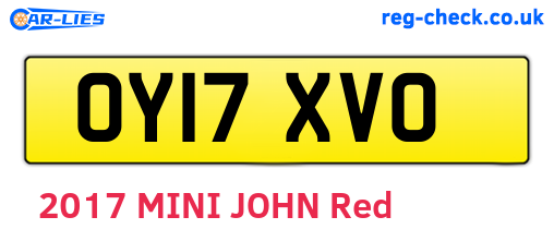 OY17XVO are the vehicle registration plates.