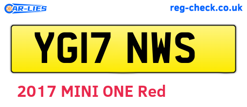 YG17NWS are the vehicle registration plates.
