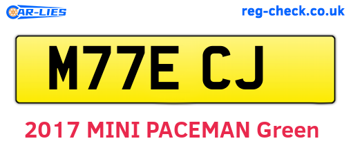 M77ECJ are the vehicle registration plates.