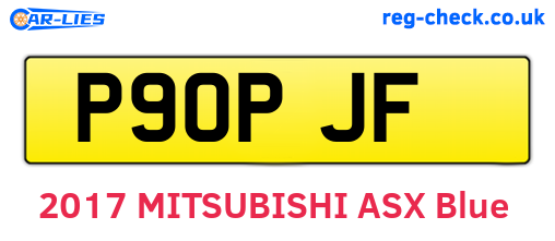 P90PJF are the vehicle registration plates.