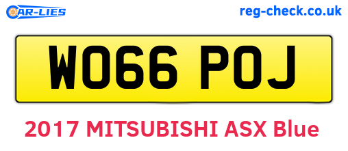 WO66POJ are the vehicle registration plates.