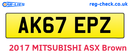 AK67EPZ are the vehicle registration plates.