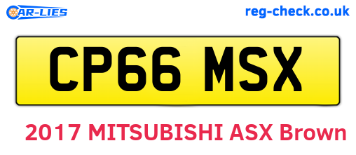CP66MSX are the vehicle registration plates.