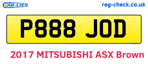 P888JOD are the vehicle registration plates.