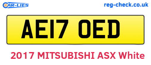 AE17OED are the vehicle registration plates.