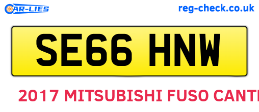 SE66HNW are the vehicle registration plates.