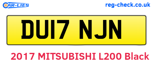 DU17NJN are the vehicle registration plates.