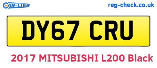 DY67CRU are the vehicle registration plates.