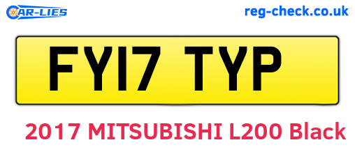 FY17TYP are the vehicle registration plates.