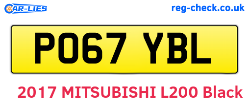 PO67YBL are the vehicle registration plates.